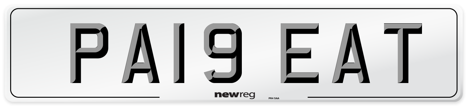 PA19 EAT Number Plate from New Reg